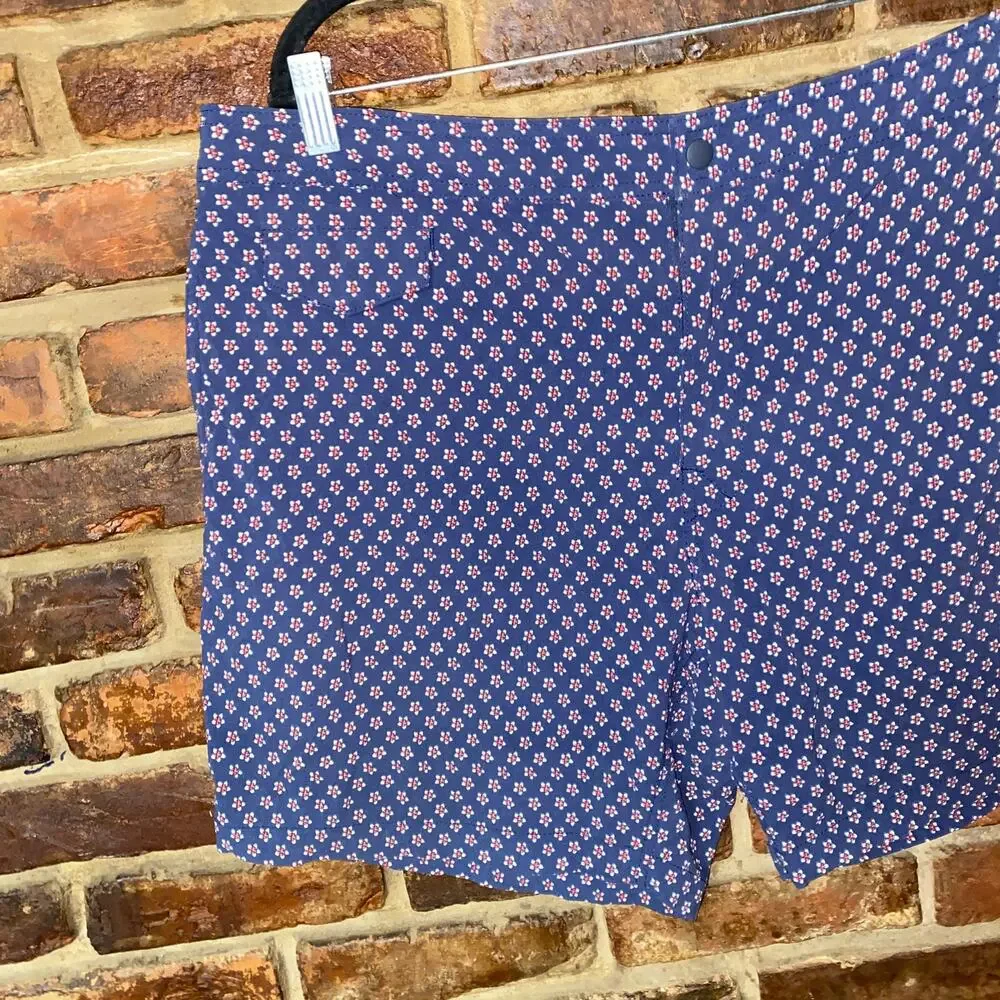 J. Crew Navy Blue Floral Flower 7